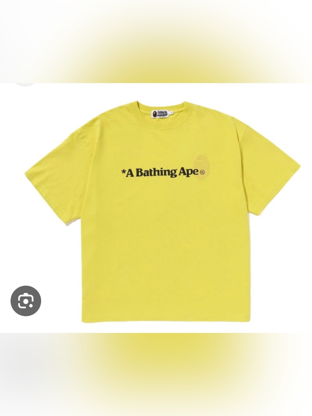 A Bathing Ape Neon Yellow Logo Short Sleeve Tee